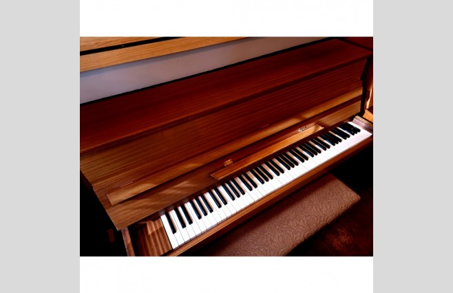 Used Hellas Satin Teak 108 Upright Piano Sold As Seen Bargain - Image 3